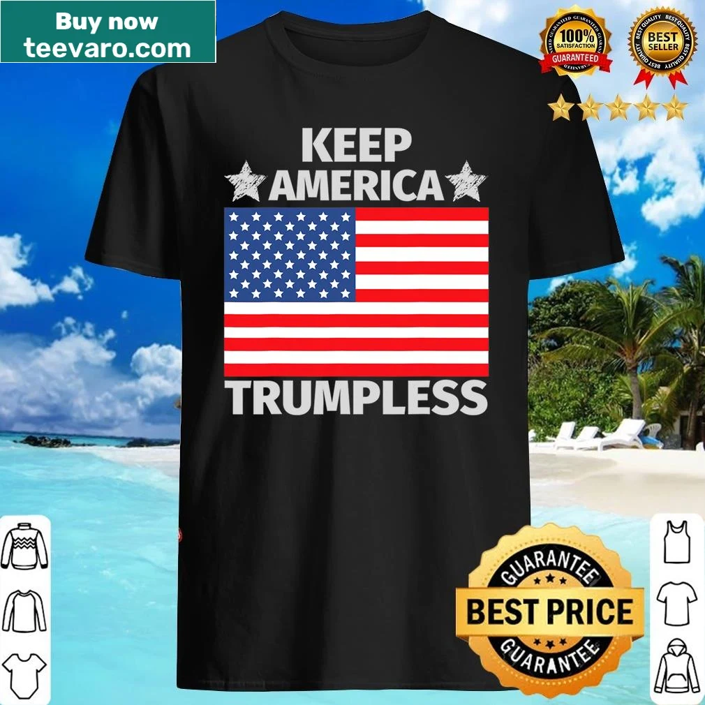 Text shirt featuring the slogan 'Keep America Trumpless'