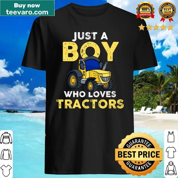 Cute kids shirt stating 'Just A Boy Who Loves Tractors'