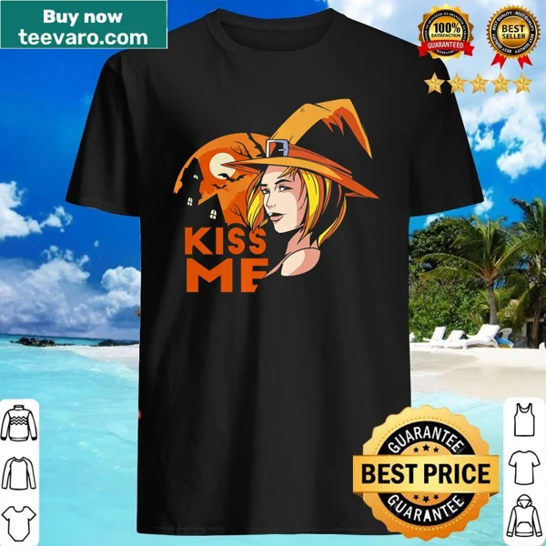 Playful cartoon shirt with the slogan Kiss Me for Halloween