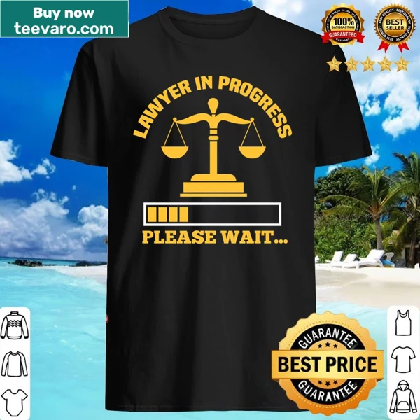 Lawyer In Progress shirt with playful text design