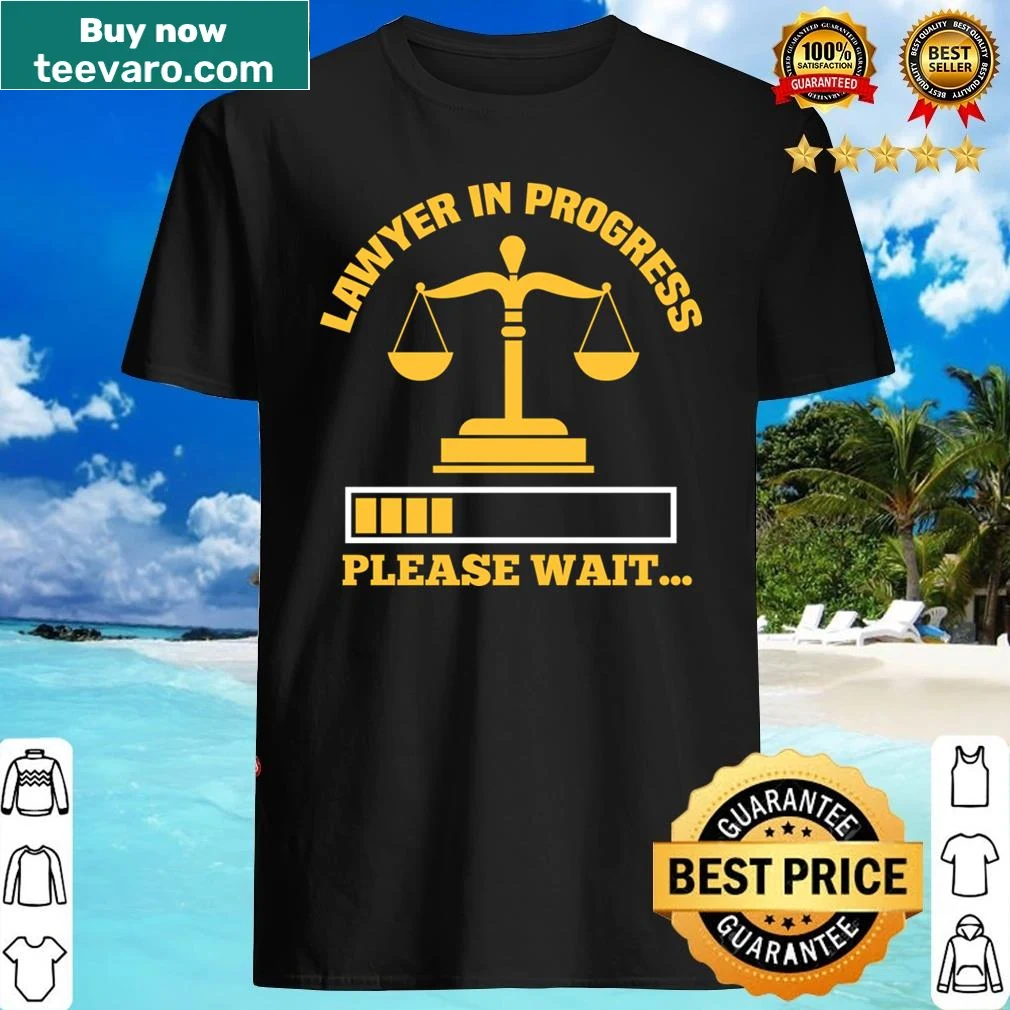 Lawyer In Progress shirt with playful text design