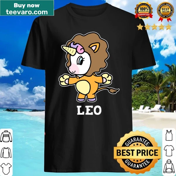 Unicorn costume shirt with a Leo zodiac sign theme