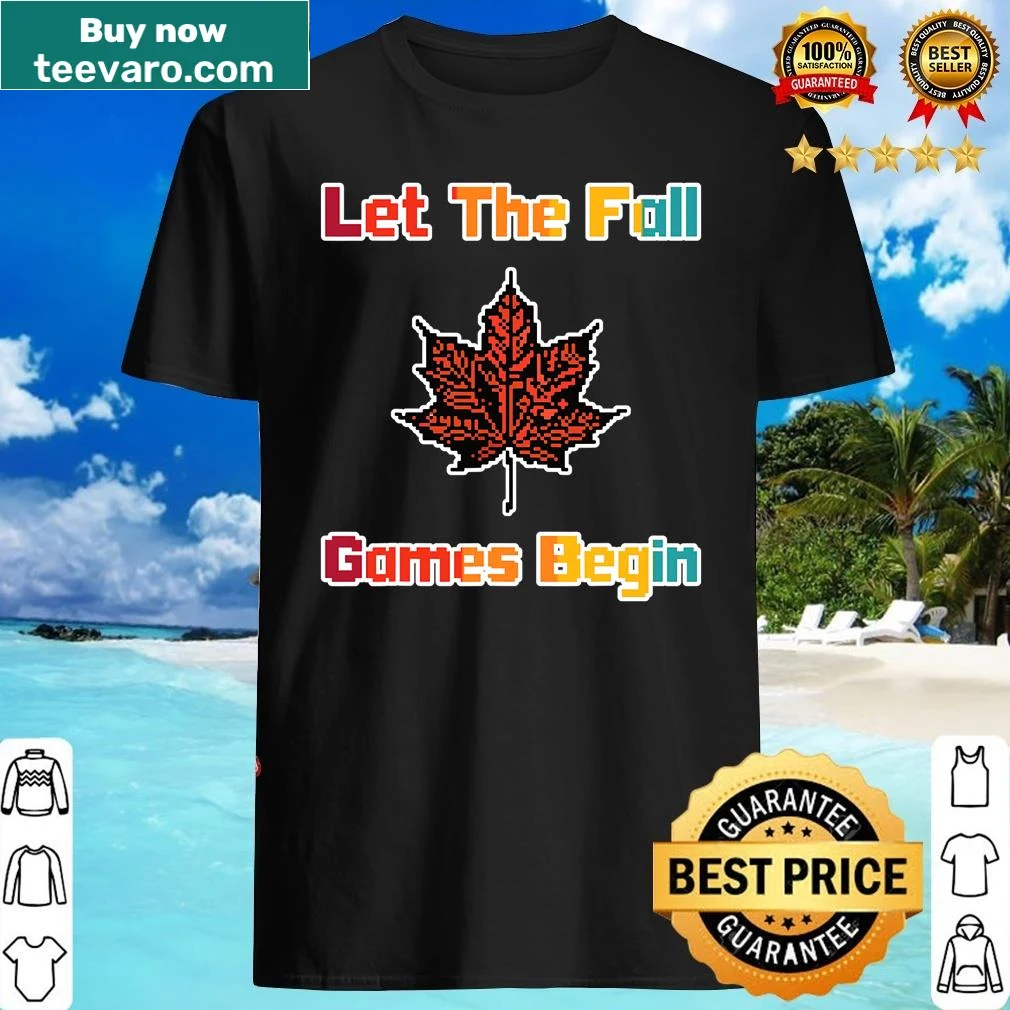 Retro 8 Bit video game shirt with autumn leaf graphics