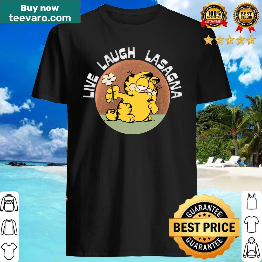 Vintage style shirt with 'Live Laugh Lasagna' text