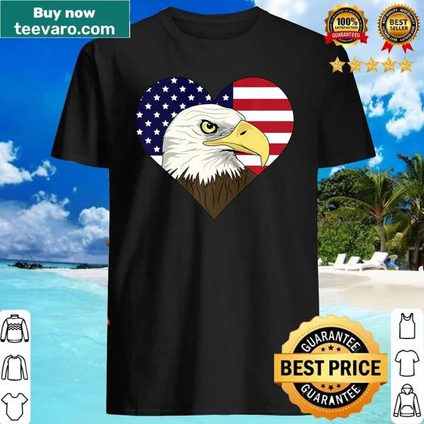 Shirt with American flag and bald eagle design