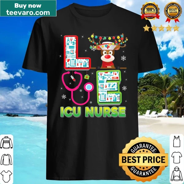 Ugly Christmas shirt for ICU nurses with reindeer and a stethoscope