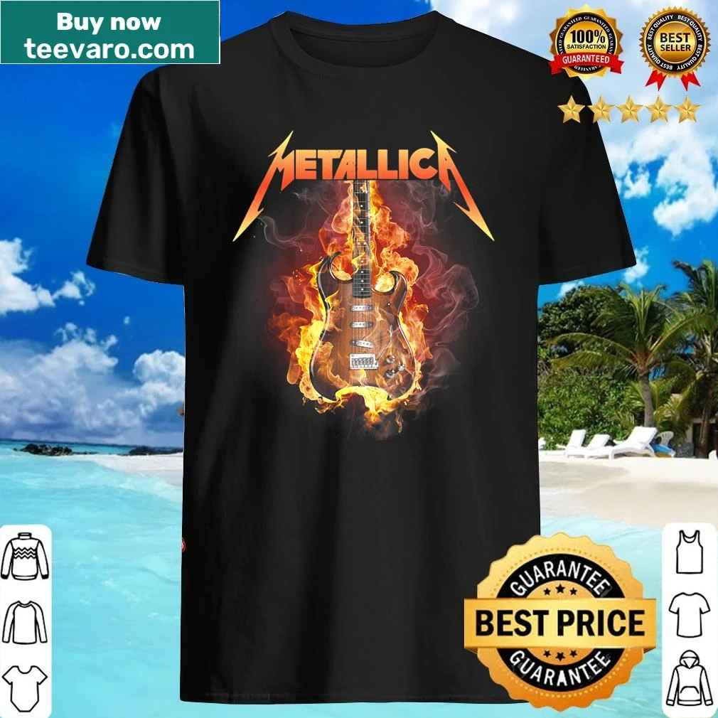 Rock band shirt featuring 'M_etal_licas 25 Hot Rock Bands' text