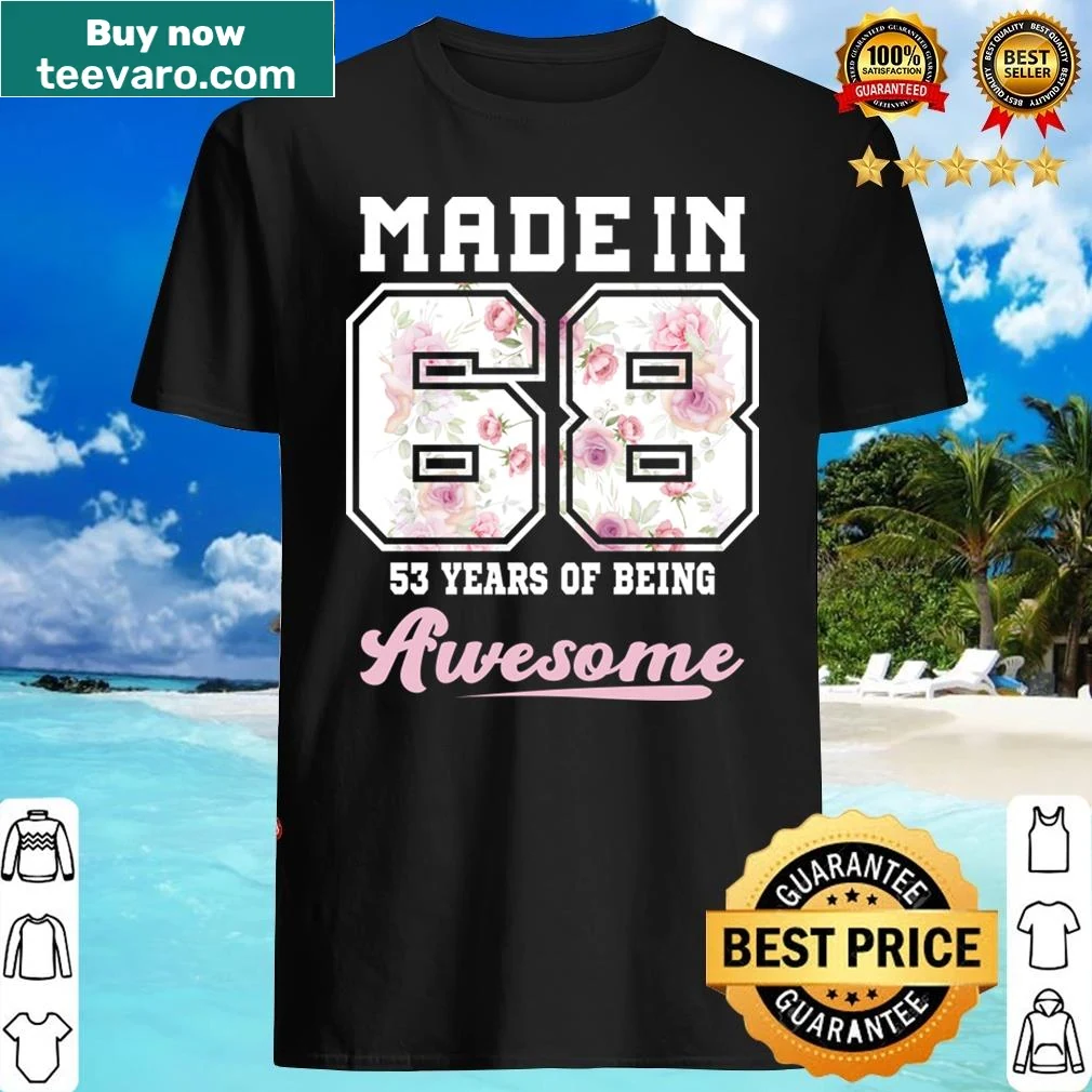 Stylish shirt with 'Made In 1968' text for 53rd birthday