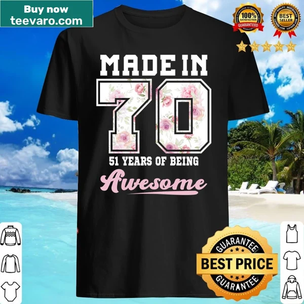 Fun typography shirt for 51st birthday celebration from 1970