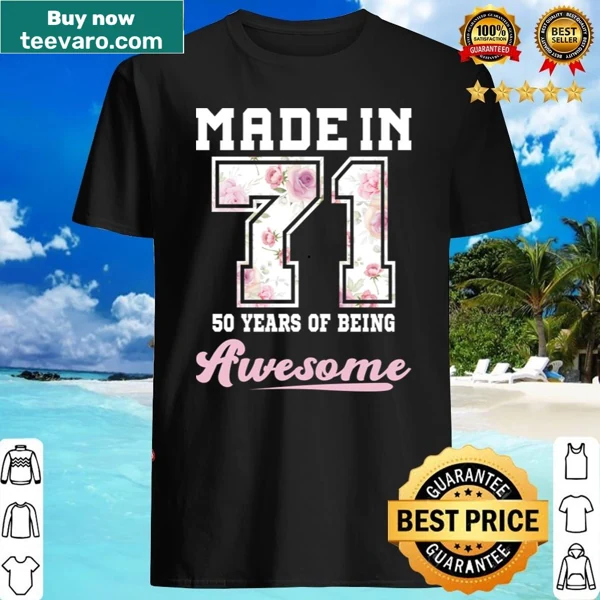 Bold typography celebrating 50 years since 1971 for birthday shirt