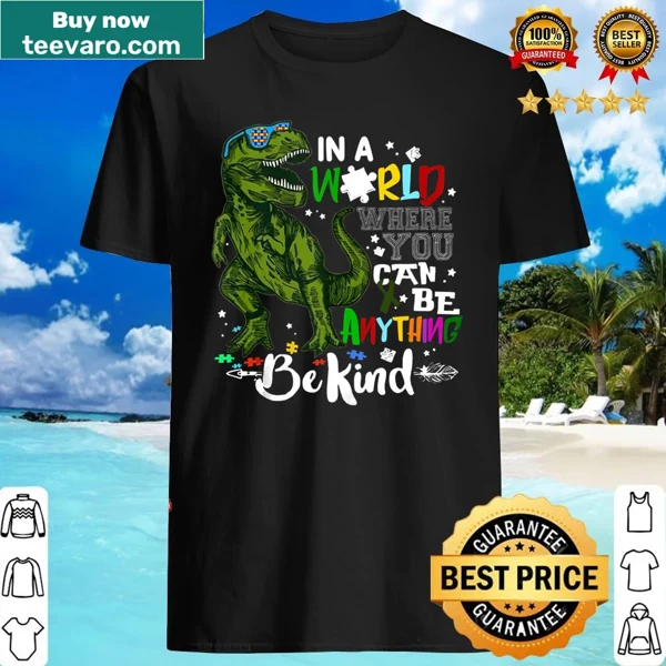 Playful dinosaur graphic for autism awareness on tank top