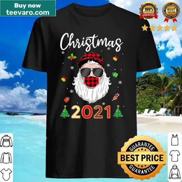 Matching family Christmas shirt with plaid Rudolph and Santa design