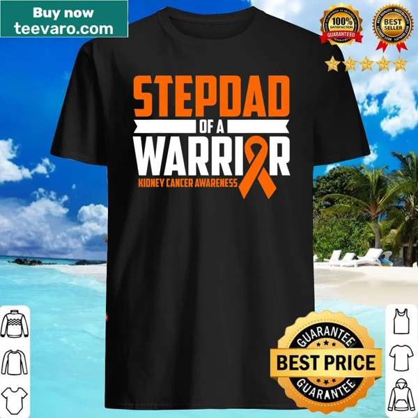 Orange ribbon kidney cancer awareness shirt for stepdads