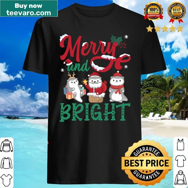 Cute otter-themed Christmas shirt spreading holiday cheer