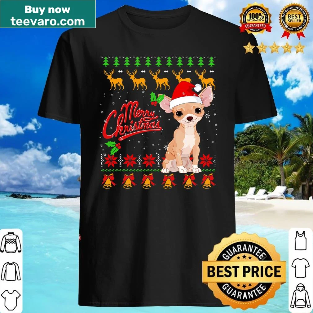 Ugly Christmas shirt featuring Chihuahuas and lights