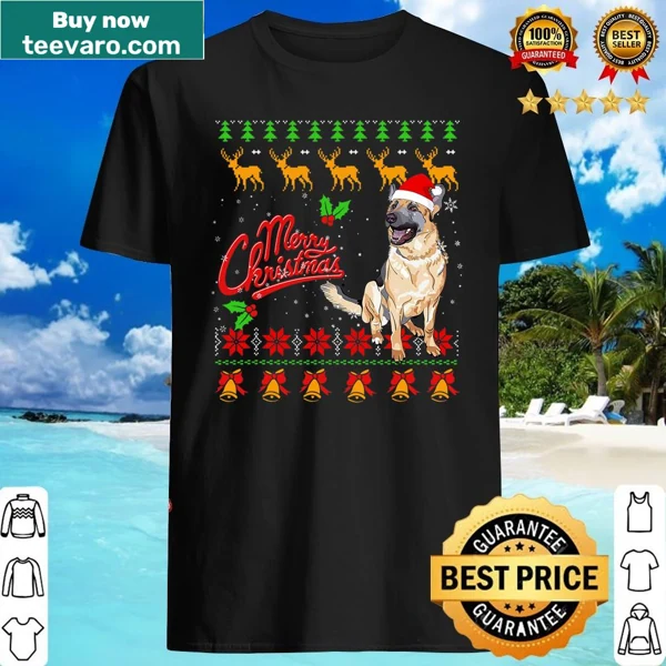 Ugly Christmas German Shepherd shirt with a festive design