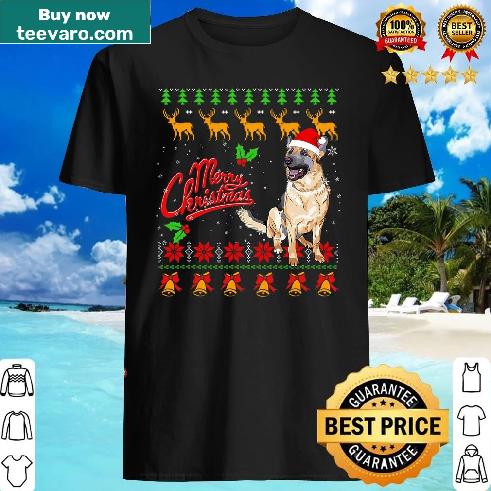 Ugly Christmas German Shepherd shirt with a festive design