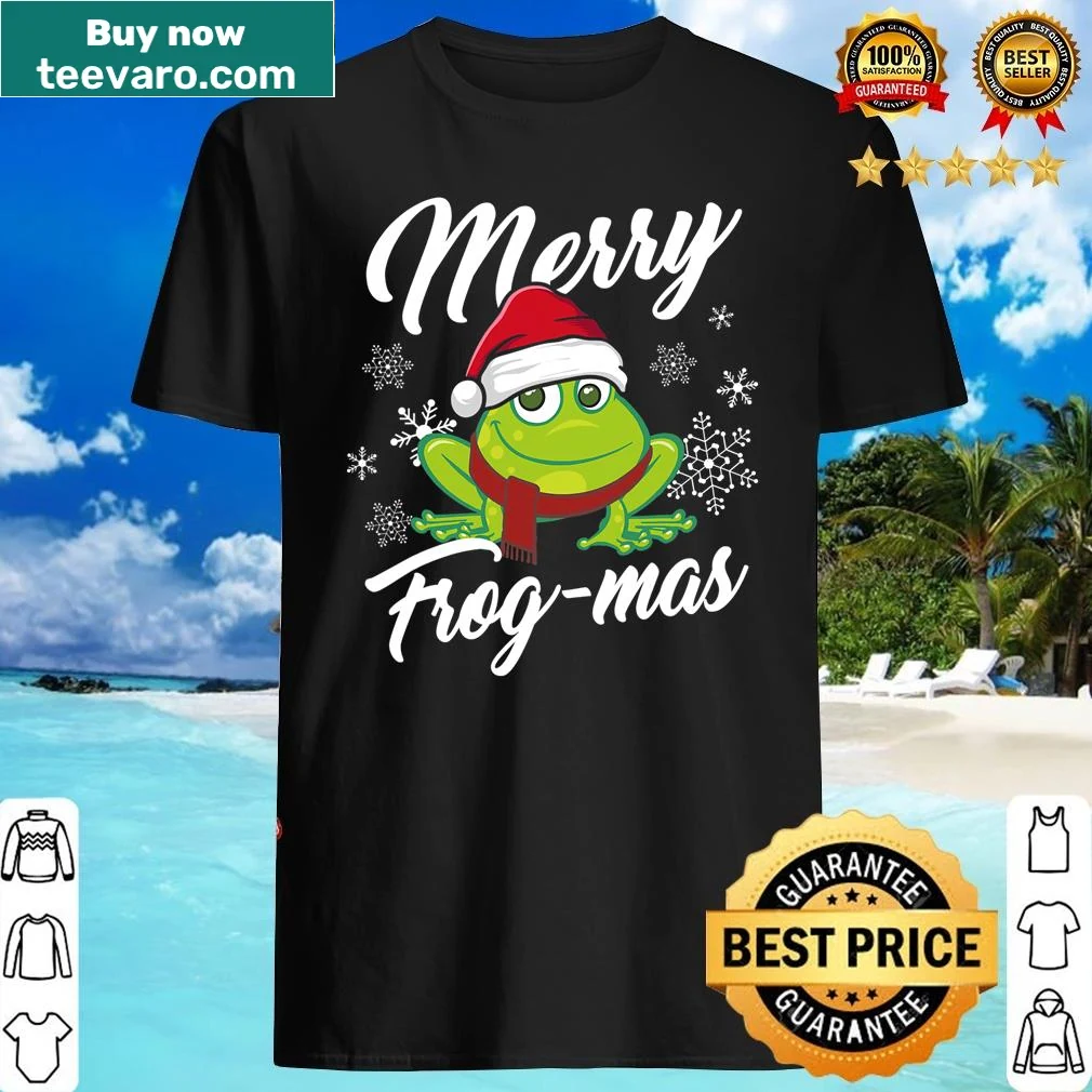 Funny Christmas shirt with a decorated frog graphic