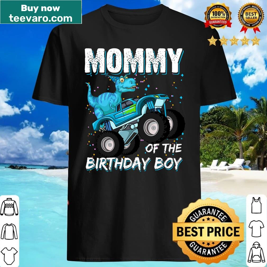 T-shirt with a T-Rex in a monster truck design for birthday celebrations