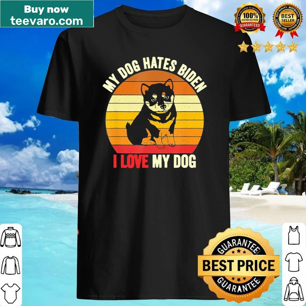 Humorous graphic shirt featuring a dog-themed political statement