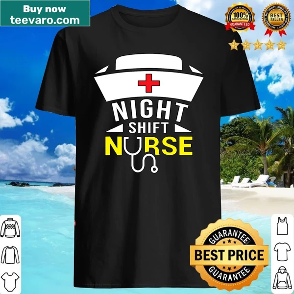 Trendy night shift nurse shirt with bold statement