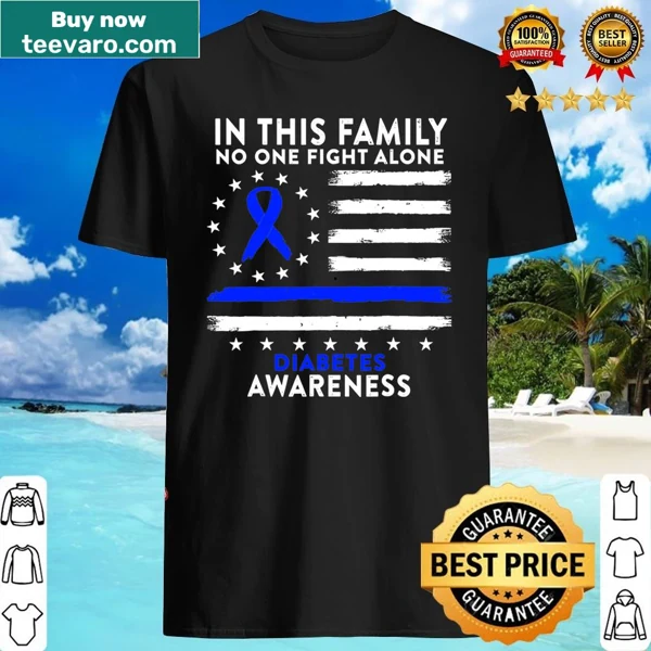 Diabetes awareness shirt with US flag and supportive message