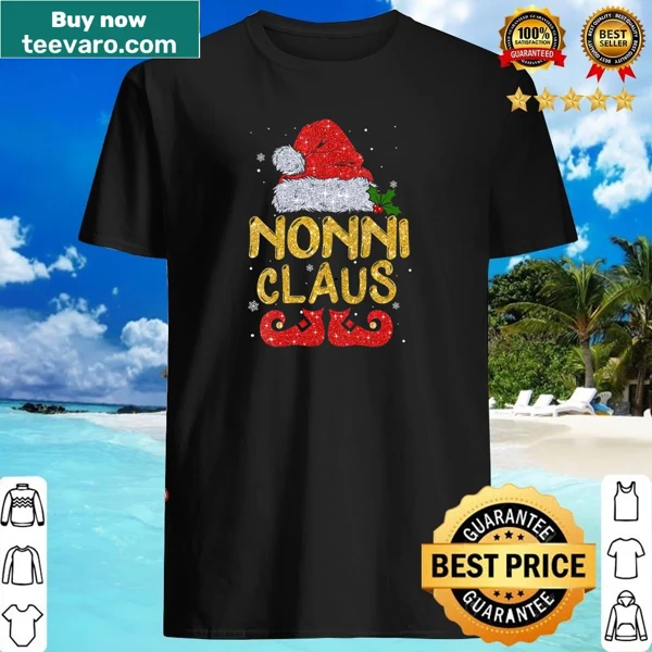 Charming Nonni Claus design on a V-neck Christmas shirt