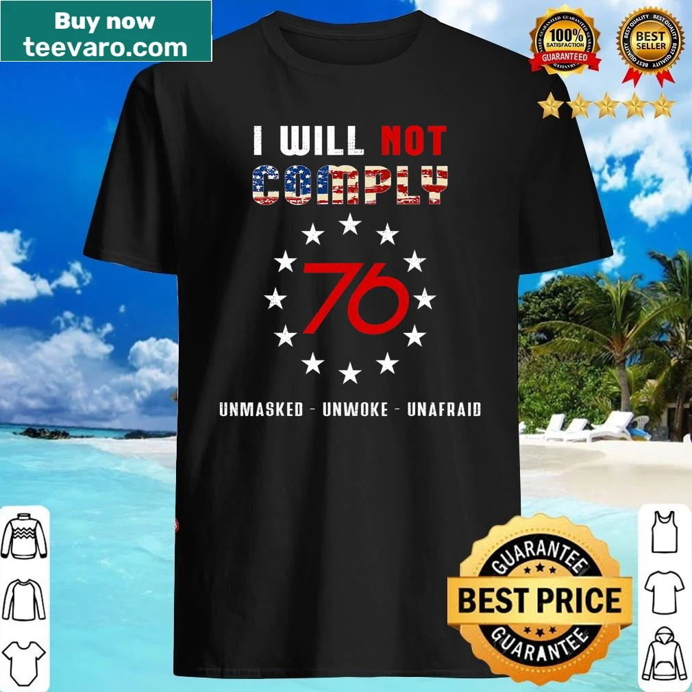 Not Comply 202 with US flag on a patriot shirt