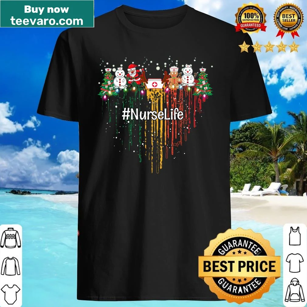 Christmas shirt for nurses with Santa and snowman graphics
