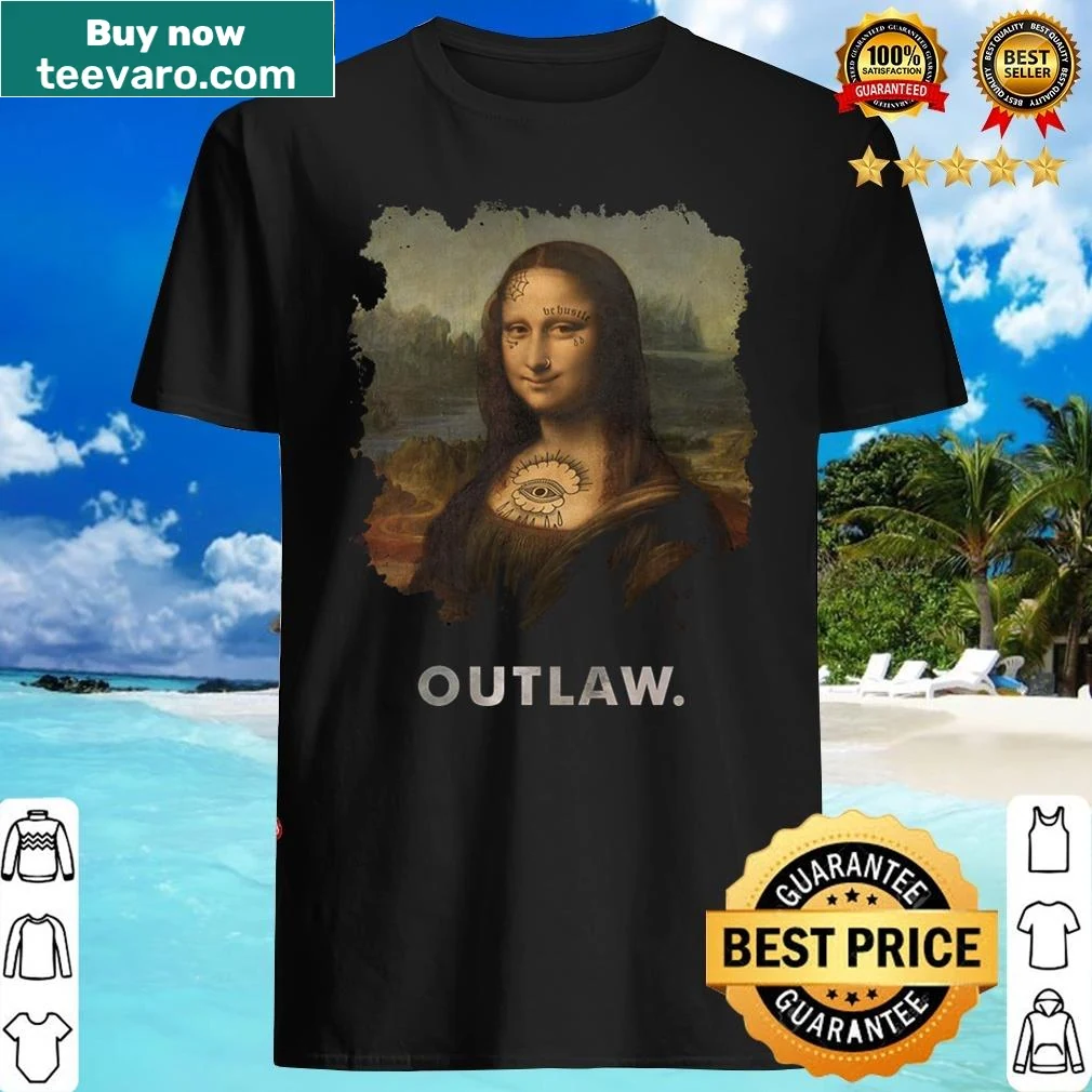 Bold outlaw-themed shirt with impactful text design