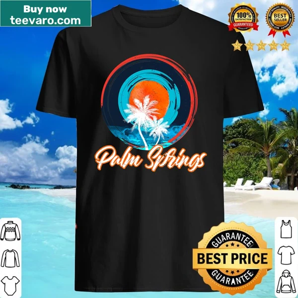 T-shirt with palm tree and beach vacation illustration
