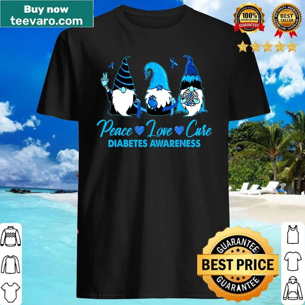 Blue gnomes illustration promoting peace and diabetes awareness
