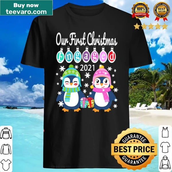 Matching penguin design shirt for engaged couples