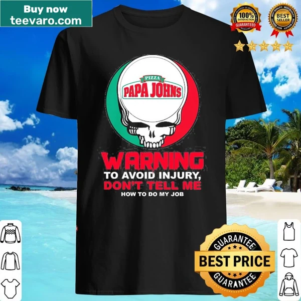 Humorous typography shirt warning against unsolicited pizza advice.