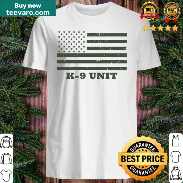 Shirt honoring Police K9 unit with American flag graphic
