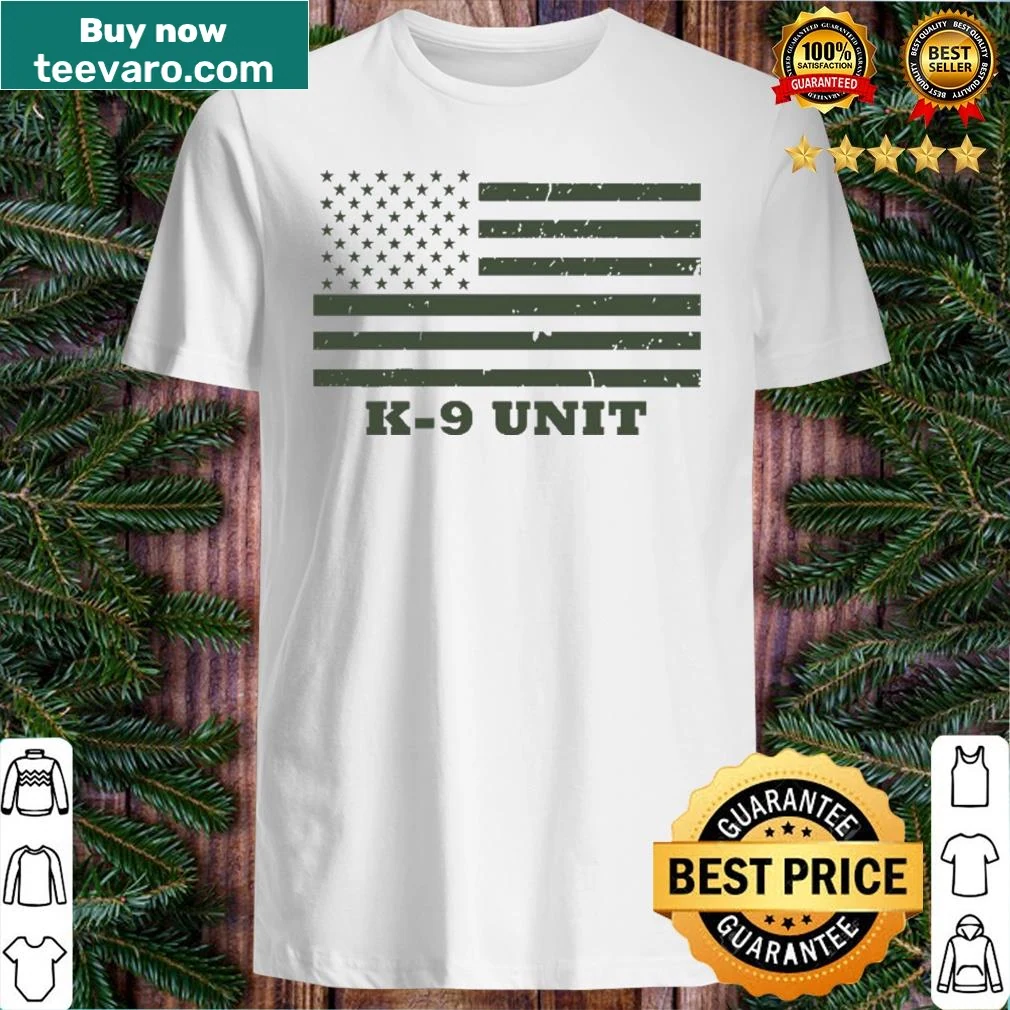 Shirt honoring Police K9 unit with American flag graphic