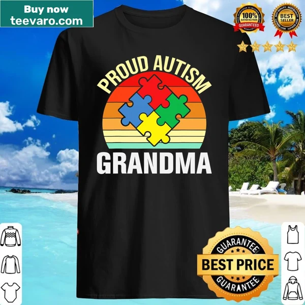 Proud Autism Grandma shirt with supportive text design