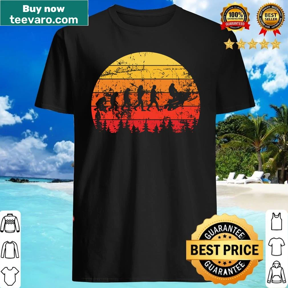 Silhouette graphic showing the evolution of snowmobile riders.