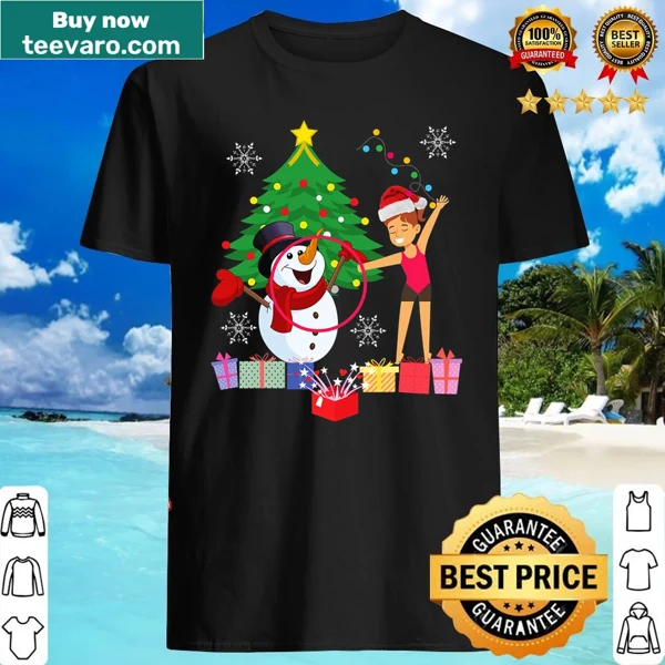 Rhythmic gymnastics-themed shirt with Christmas designs