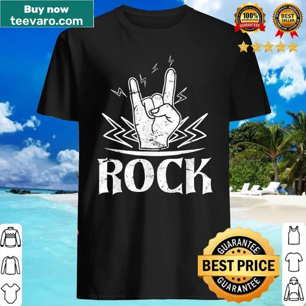 Rock music hand sign graphic shirt designed for music lovers