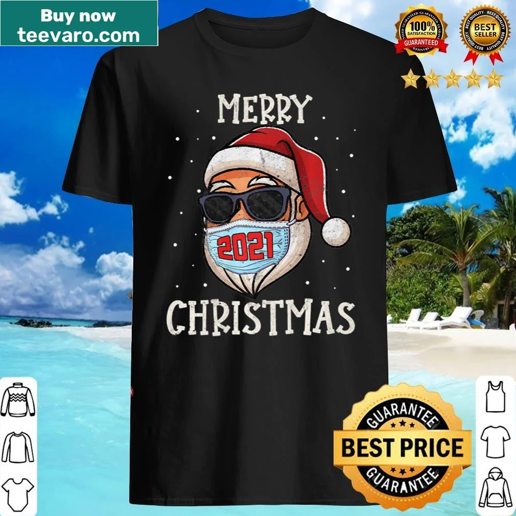 Santa Claus graphic with Christmas trees for holiday spirit
