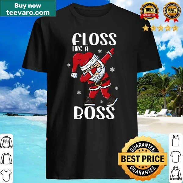 Santa flossing design on shirt for kids celebrating Christmas