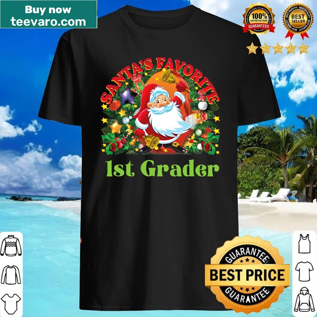 Festive shirt for kids celebrating being Santa's favorite
