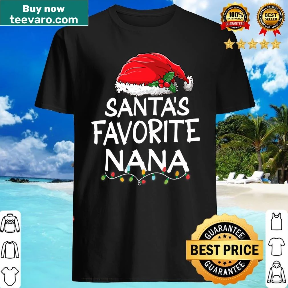 Santa's Favorite Nana t-shirt with festive typography
