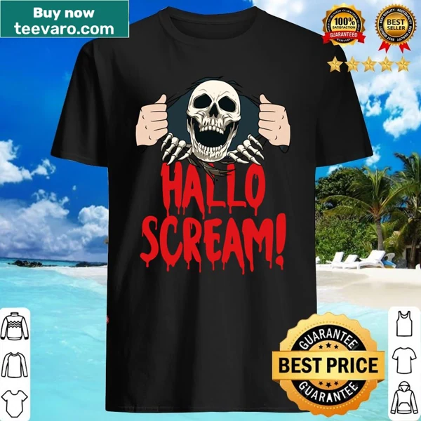 Halloween shirt featuring a scary skeleton skull for spooky celebrations