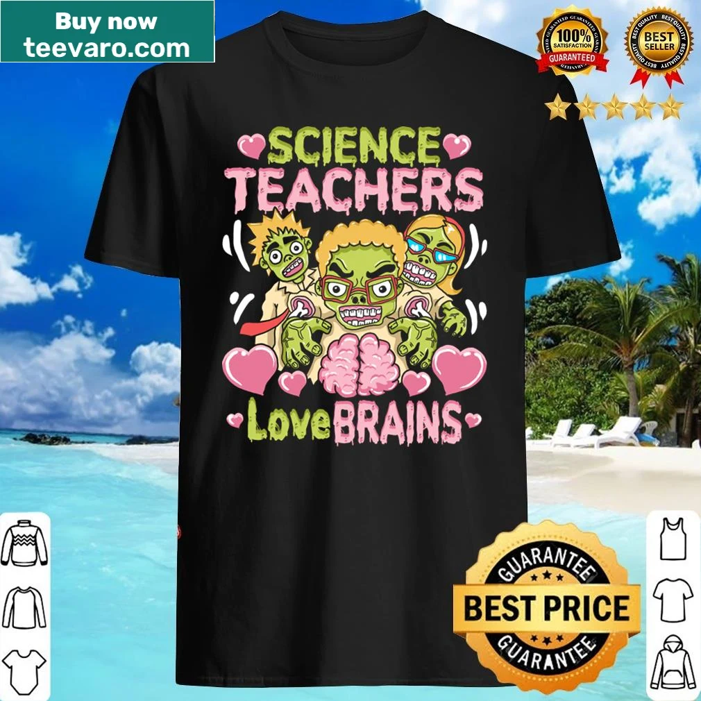 Cartoon zombie brain design for science teachers at Halloween
