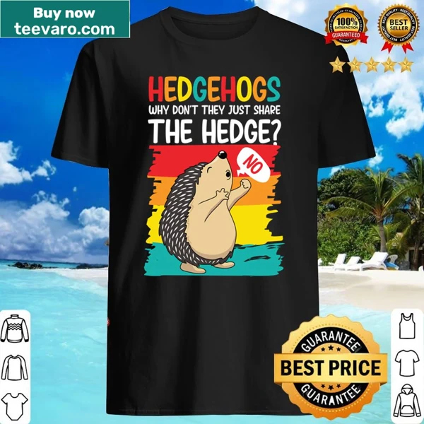 Playful illustration of hedgehogs sharing on a t-shirt