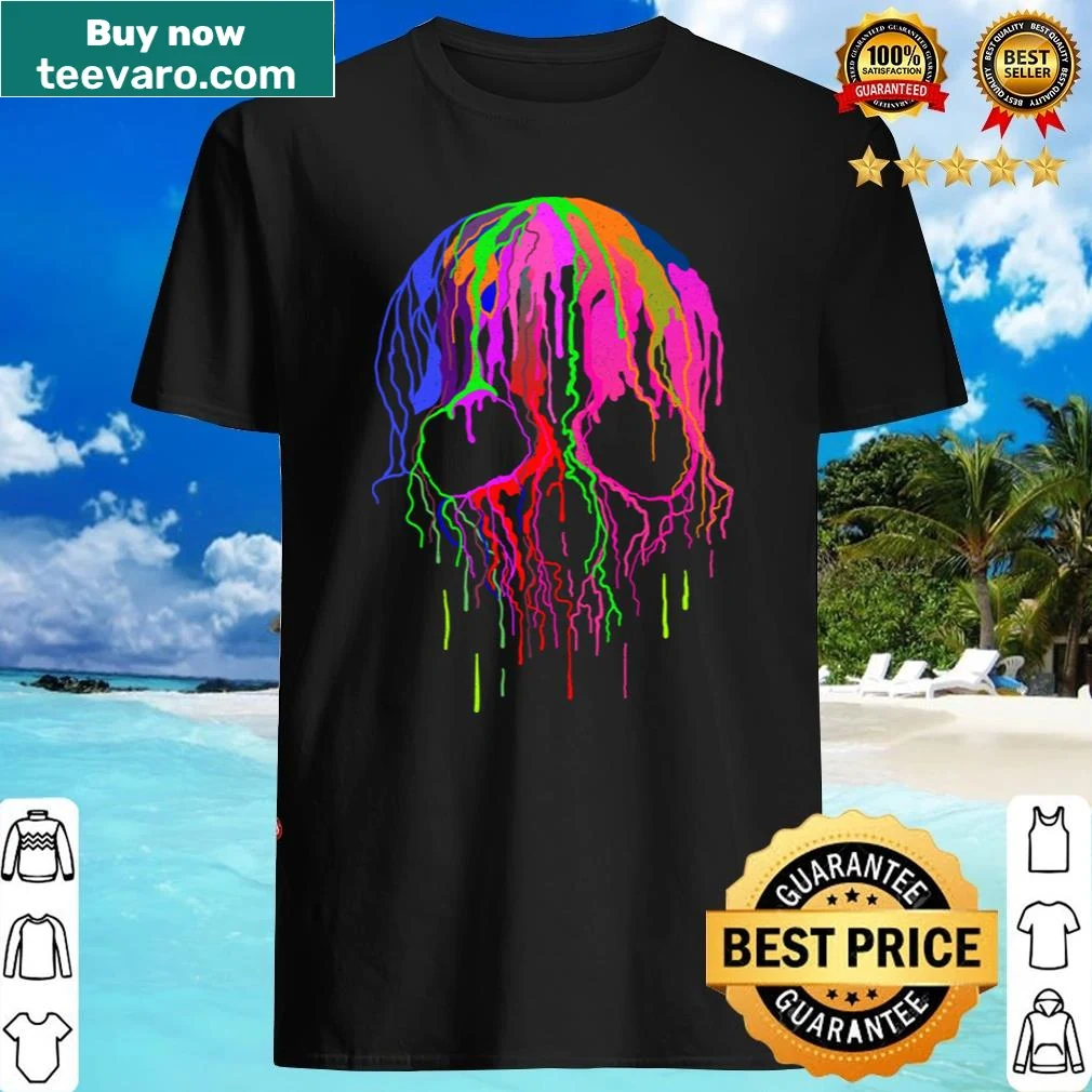 Melting skull artwork graphic on a shirt