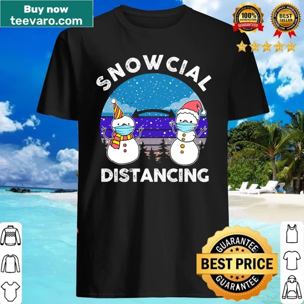 Vintage-style shirt with snowmen in masks for winter wear