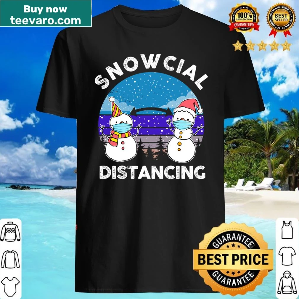 Vintage-style shirt with snowmen in masks for winter wear